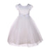 White Sparkle Brooch Accent Short Sleeve Flower Girl Dress 4-6 - SophiasStyle.com